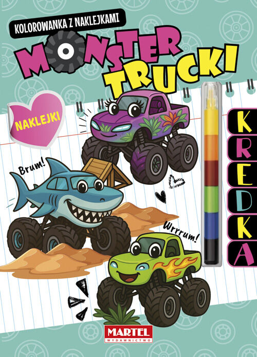 Modułowa kredka. Monster Trucki z naklejkami