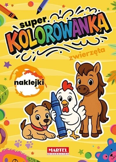 Super kolorowanka. Zwierzęta z naklejkami