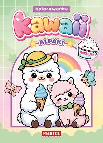 Kawaii. Alpaki z naklejkami