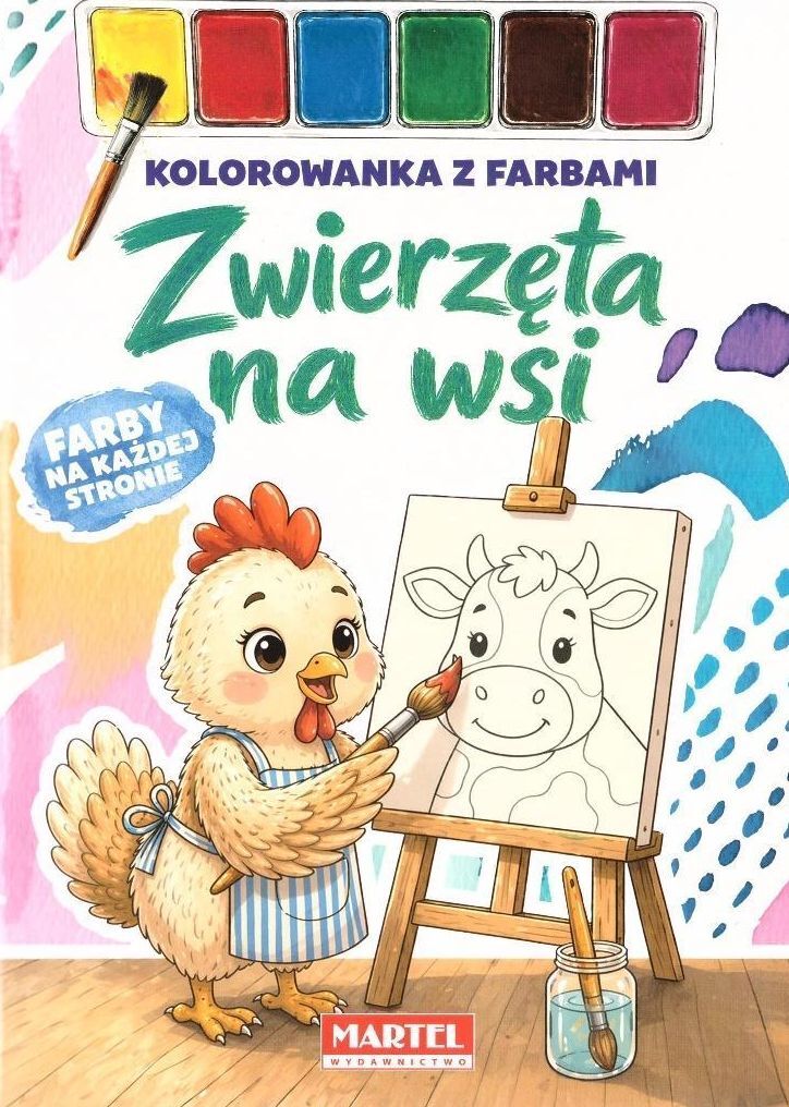 Kolorowanka z farbami Zwierzęta na wsi