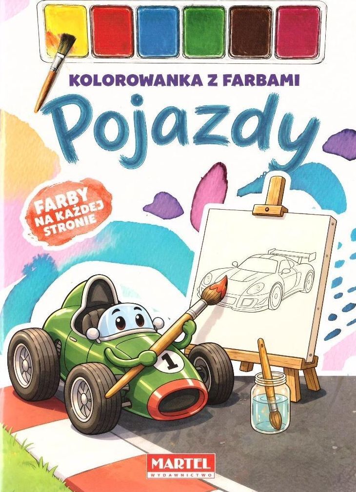 Kolorowanka z farbami Pojazdy
