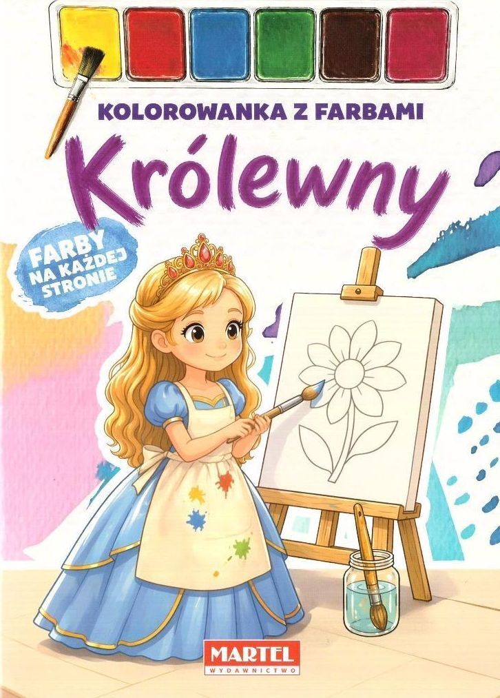 Kolorowanka z farbami Królewny
