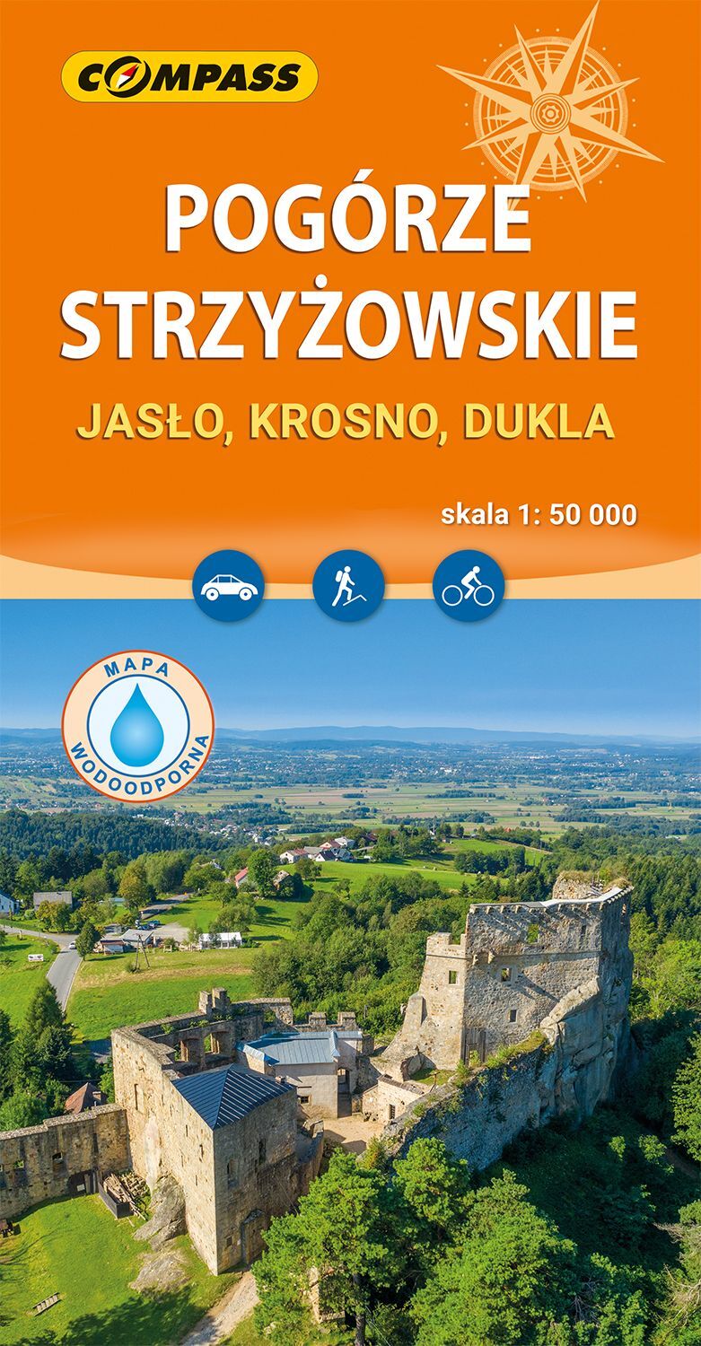 Pogórze Strzyżowskie. Jasło, Krosno, Dukla. Mapa turystyczna w skali 1:50 000 (wersja wodoodporna)