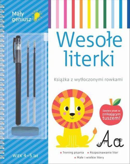 Wesołe literki. Mały geniusz. Książka z wytłoczonymi rowkami