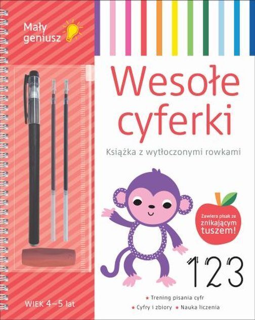 Wesołe cyferki. Mały geniusz. Książka z wytłoczonymi rowkami