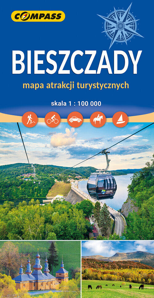 Bieszczady. Mapa atrakcji turystycznych w skali 1:100 000