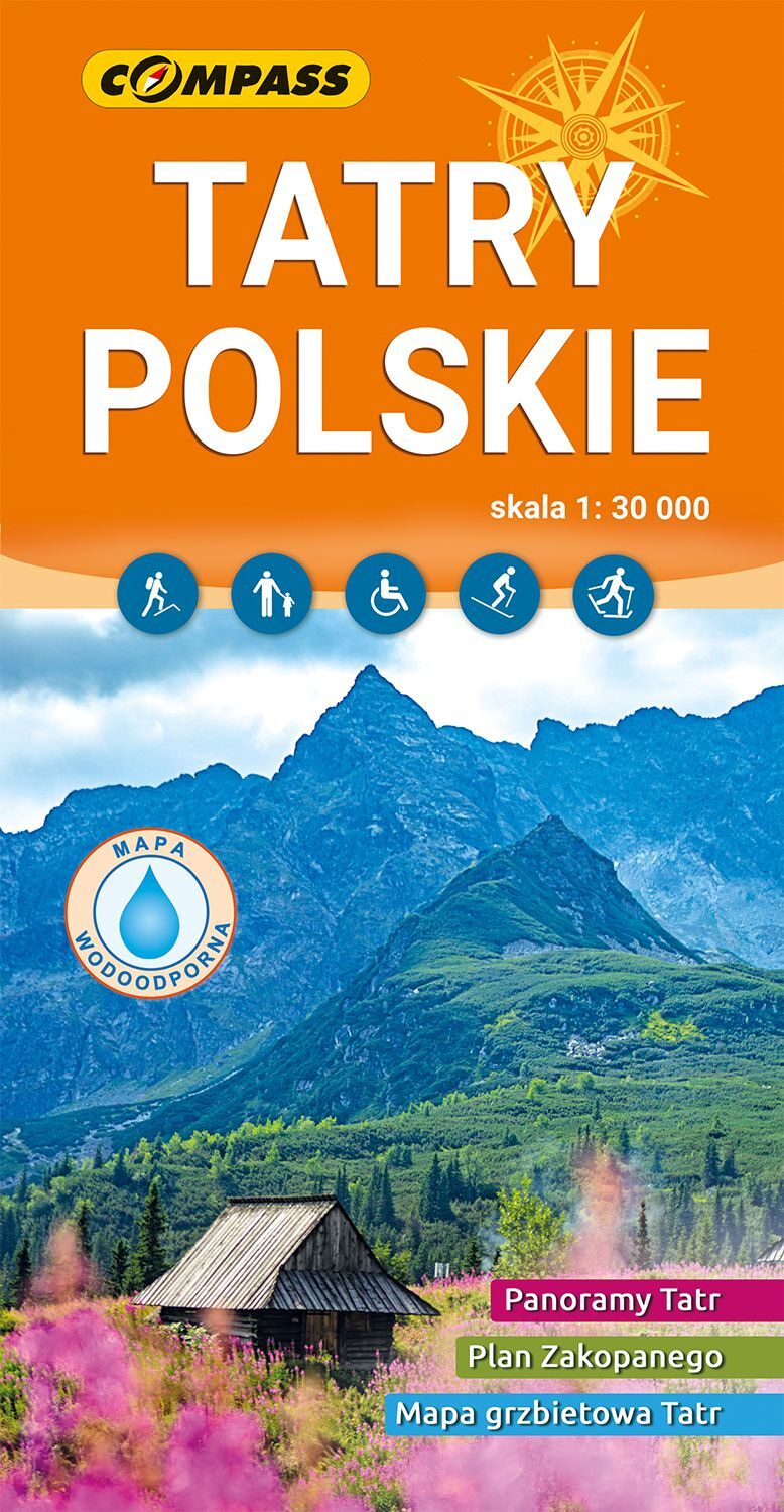 Tatry Polskie. Mapa turystyczna w skali 1:30 000 (wersja wodoodporna)