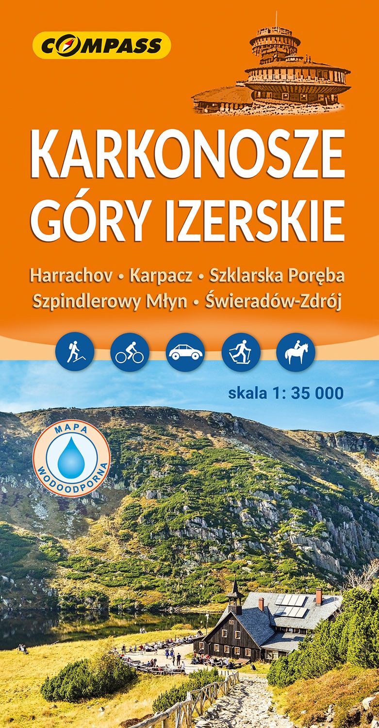 Karkonosze, Góry Izerskie. Mapa turystyczna w skali 1:35 000 (wersja wodoodporna)