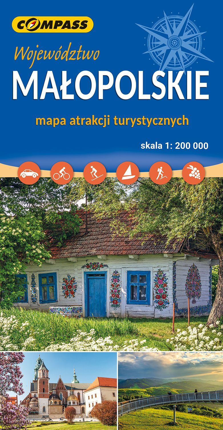 Województwo małopolskie. Mapa atrakcji turystycznych w skali 1:200 000