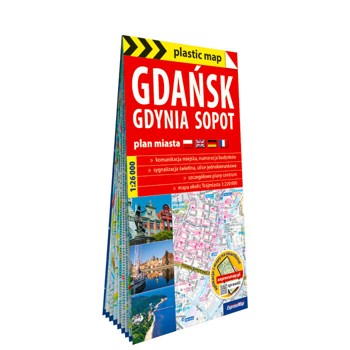 Gdańsk, Gdynia, Sopot. Plan miasta w skali 1:26 000 (plastic map)