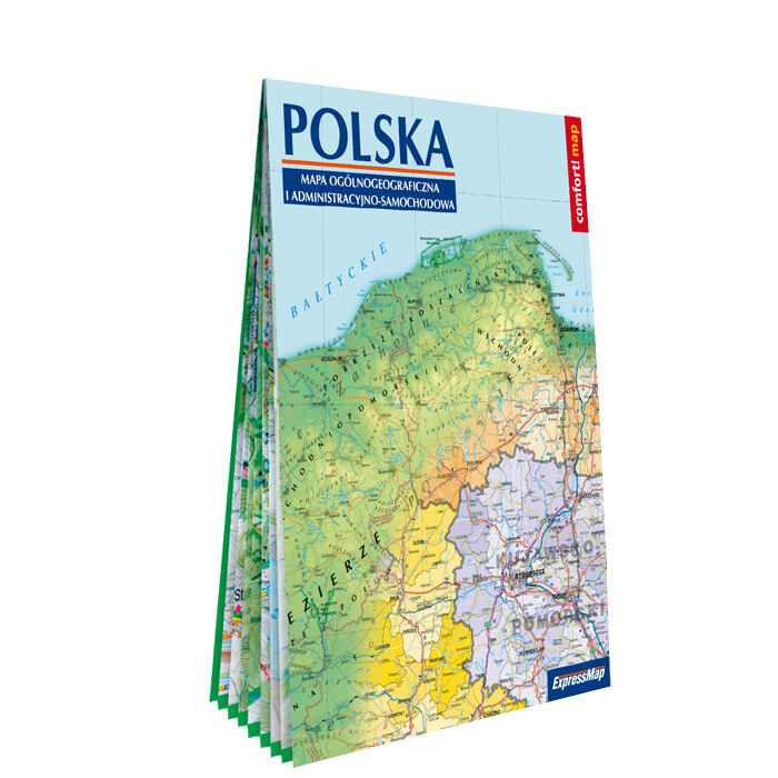 Polska. Mapa ogólnograficzna i administracyjno-samochodowa w skali 1:1 000 000
