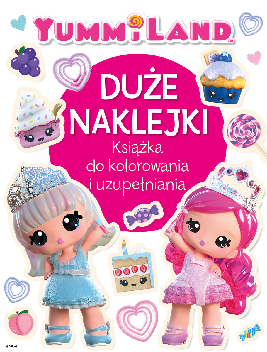 Duże naklejki. Książka do kolorowania i uzupełniania. Yummiland