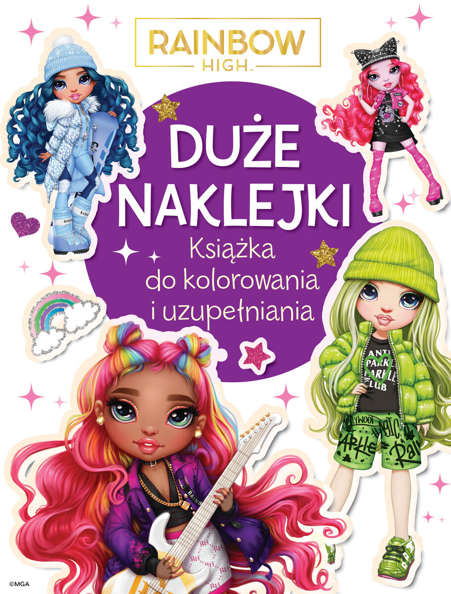 Duże naklejki. Książka do kolorowania i uzupełniania. Rainbow High