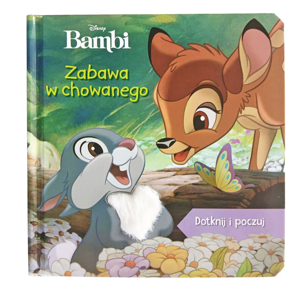 Zabawa w chowanego. Książeczka sensoryczna. Disney Bambi