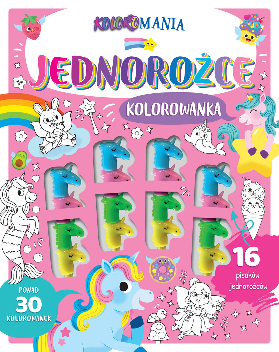 Koloromania. Jednorożce. Kolorowanka