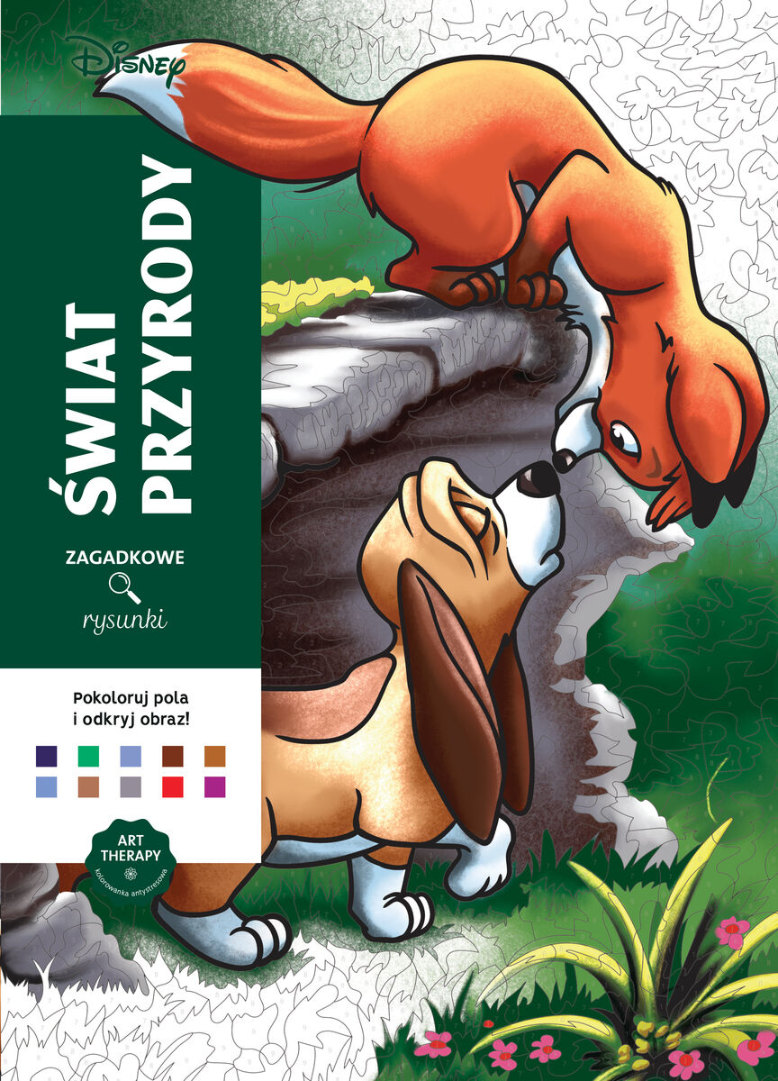 Art therapy. Kolorowanka antystresowa. Disney. Świat przyrody. Zagadkowe rysunki