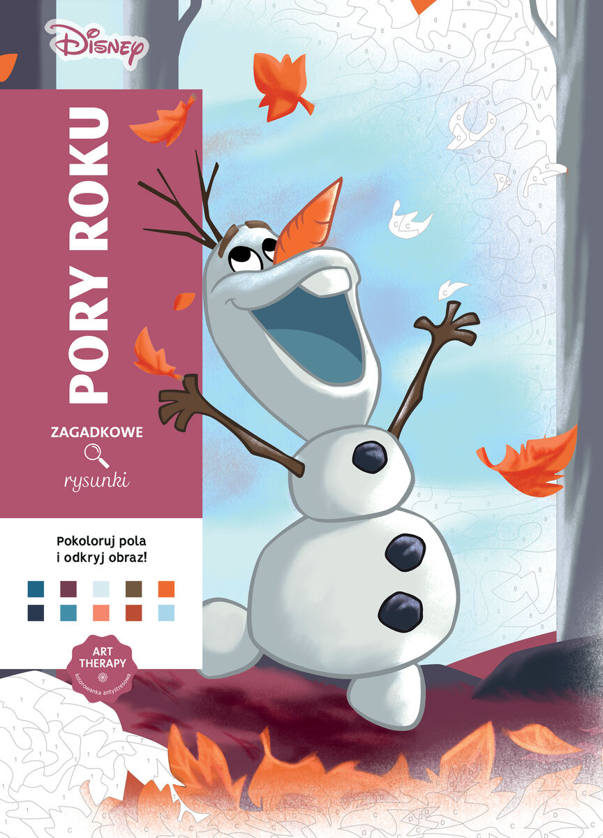 Art therapy. Kolorowanka antystresowa. Disney. Pory roku. Zagadkowe rysunki