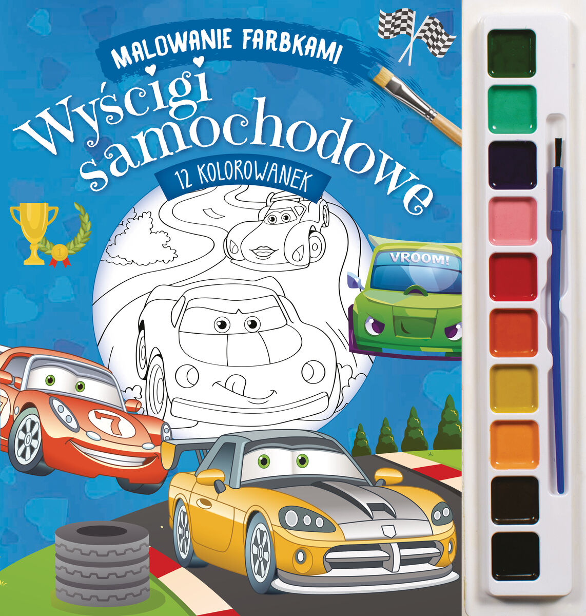 Malowanie farbkami. Wyścigi samochodowe