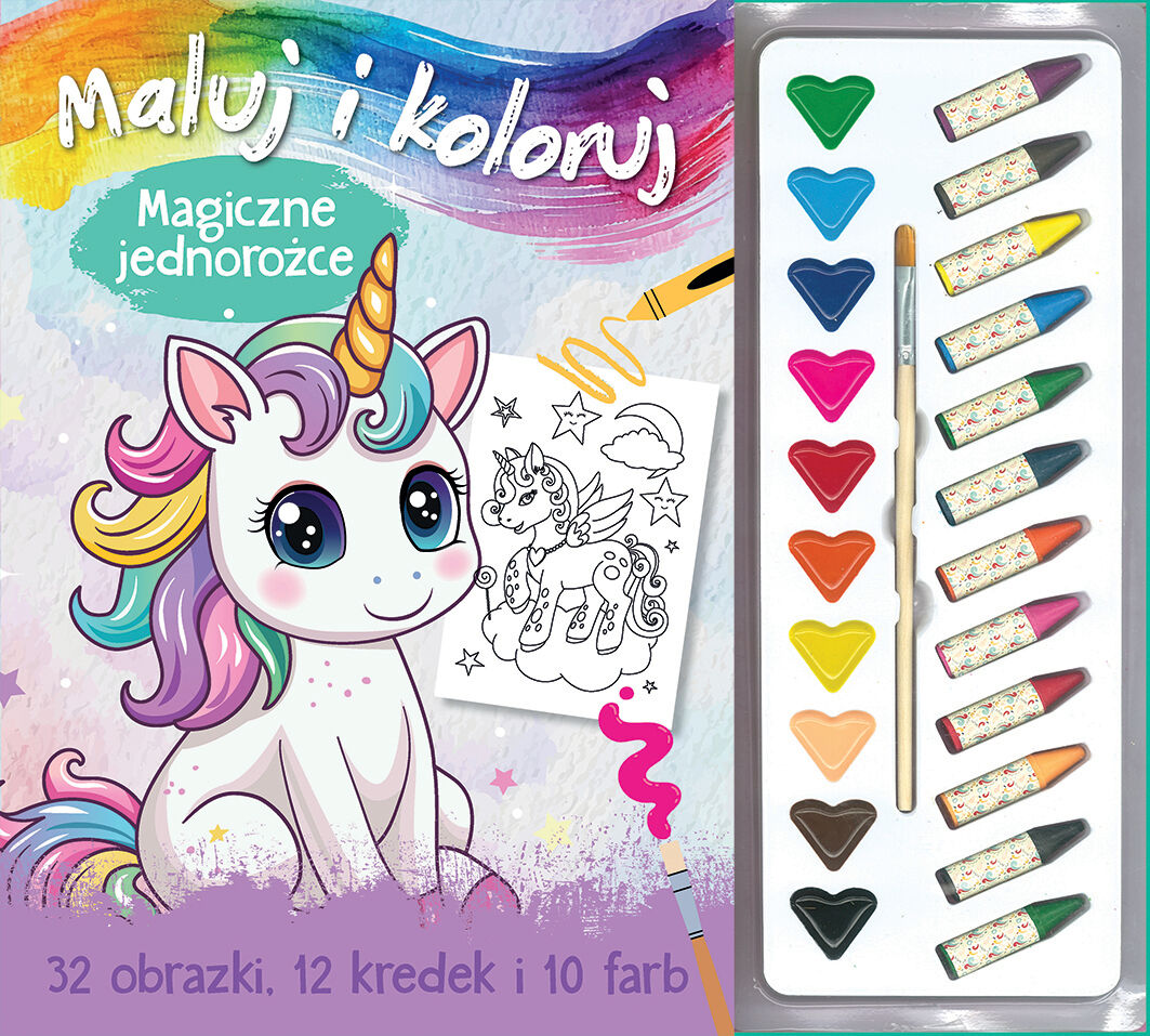 Maluj i koloruj. Magiczne jednorożce