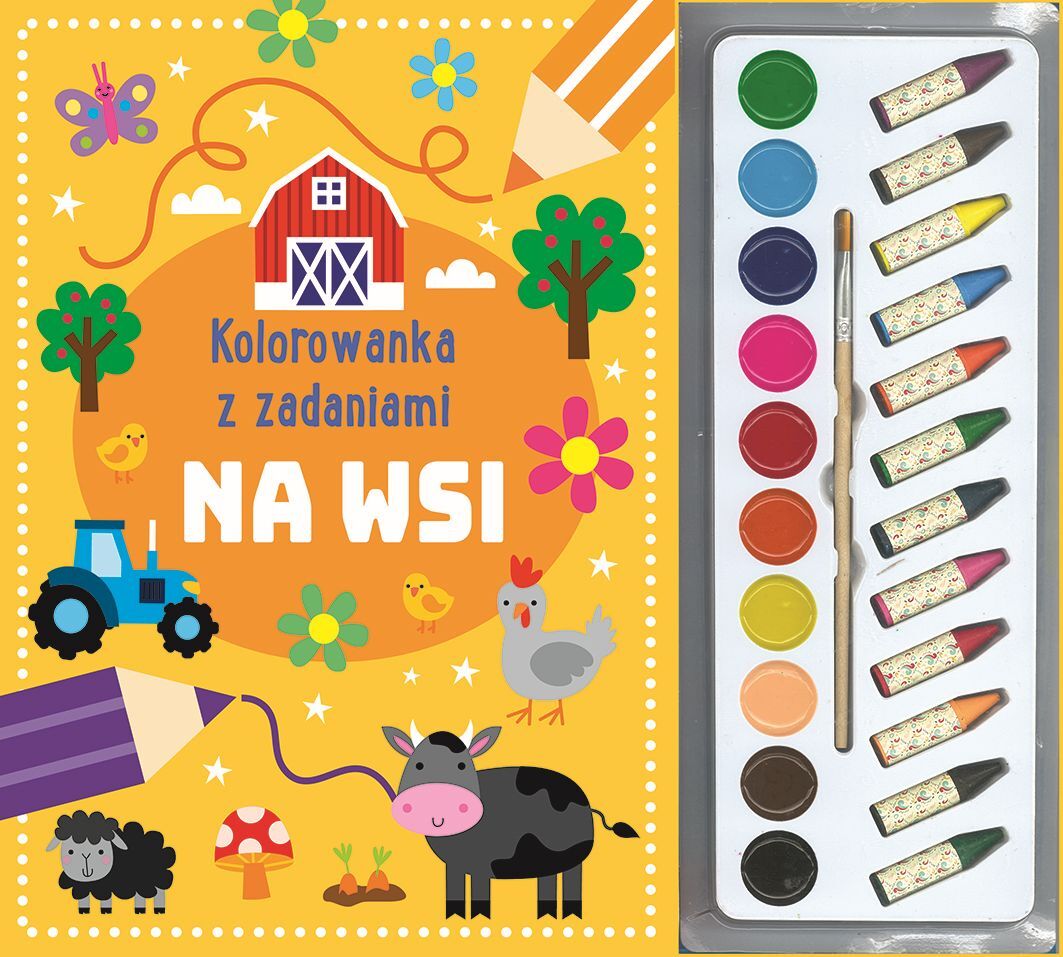 Kolorowanka z zadaniami. Na wsi