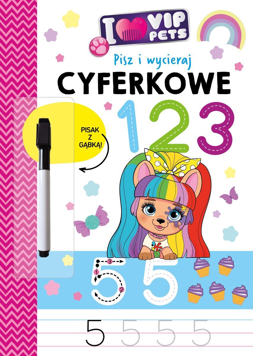 I Love VIP Pets. Pisz i wycieraj. Cyferkowe 123