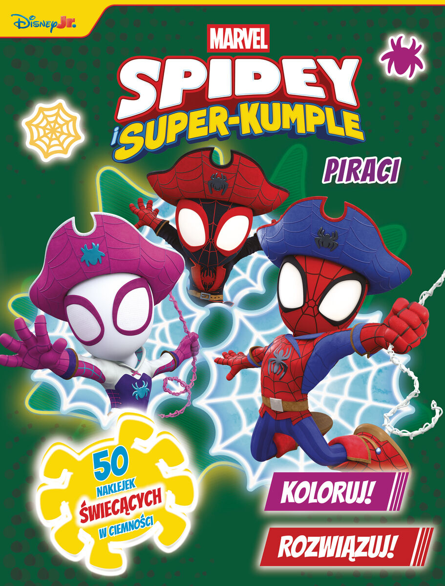 Koloruj! Rozwiązuj! 50 naklejek świecących w ciemności. Piraci. Marvel Spidey i Super-kumple