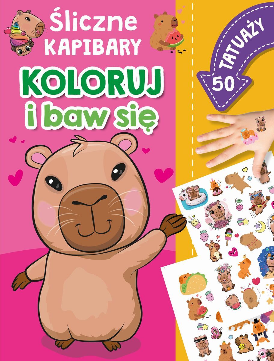 Koloruj i baw się. 50 tatuaży. Śliczne kapibary