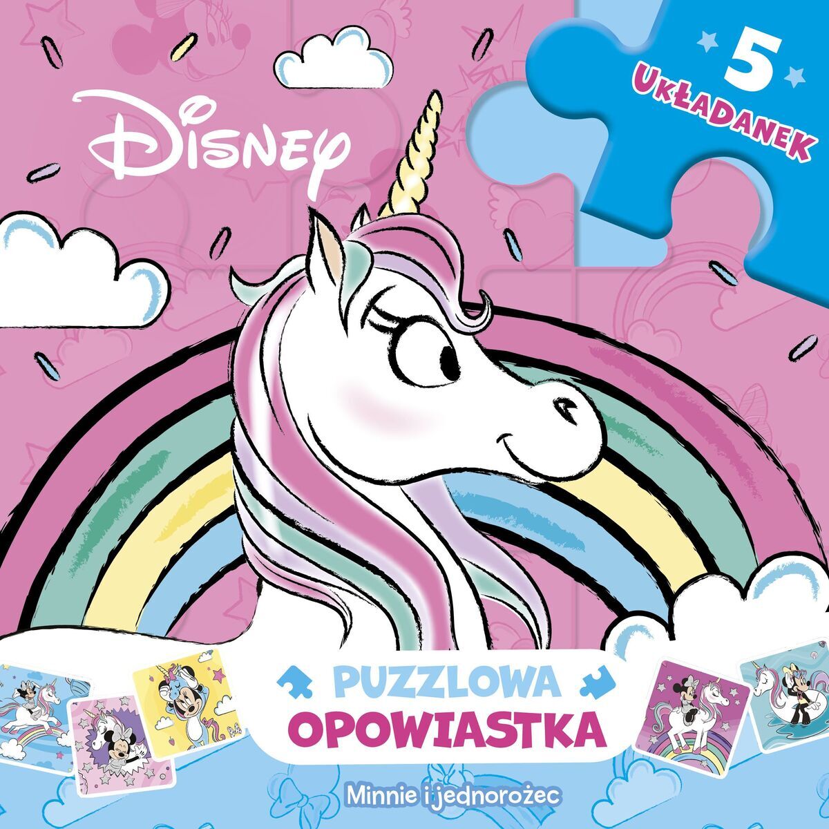 Puzzlowa opowiastka. Minnie i jednorożec. 5 układanek Disney
