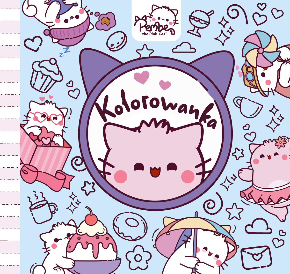 Minikolorowanka. Pembe the Pink Cat