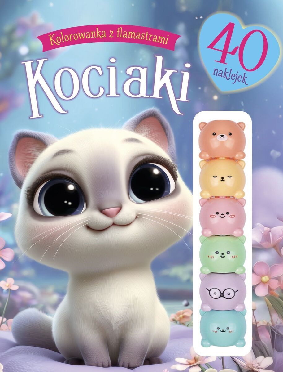 Kolorowanka z flamastrami. Kociaki