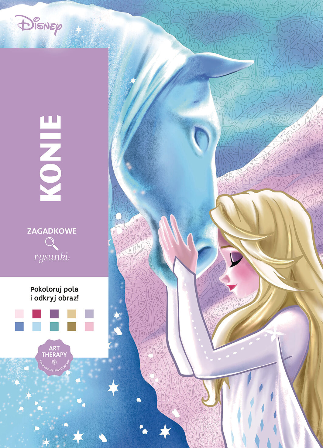 Art therapy. Kolorowanka antystresowa. Disney. Konie. Zagadkowe rysunki