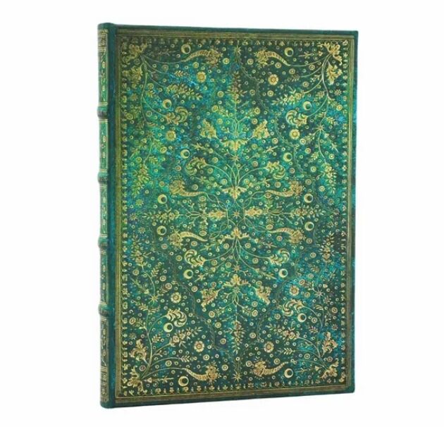 Notatnik gładki Emerald Flower Midi