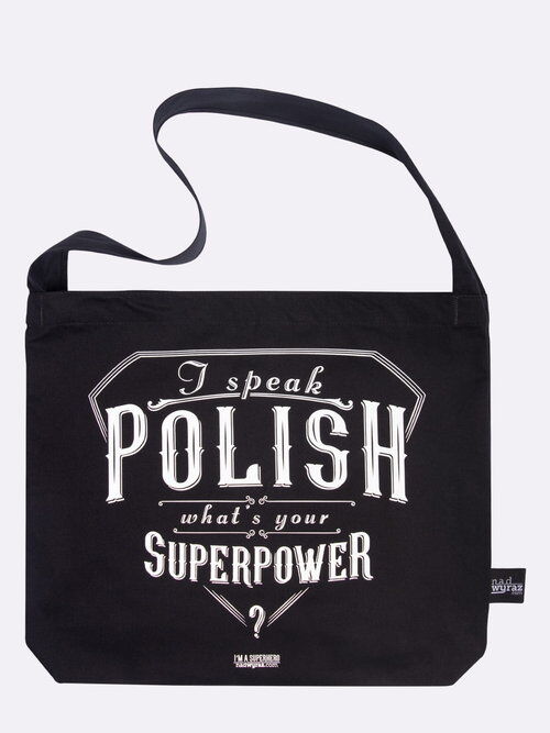 Torba bawełniana I speak Polish czarna