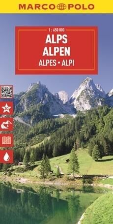 Alpy. Mapa drogowa w skali 1:650 000