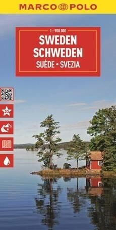 Szwecja. Mapa drogowa w skali 1:900 000