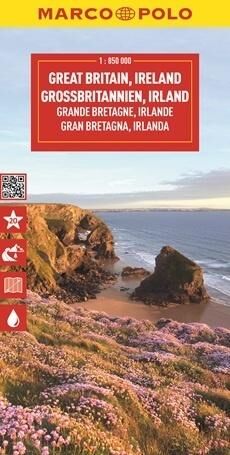Wielka Brytania, Irlandia. Mapa drogowa w skali 1:850 000