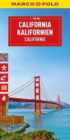 Kalifornia. Mapa drogowa w skali 1:900 000