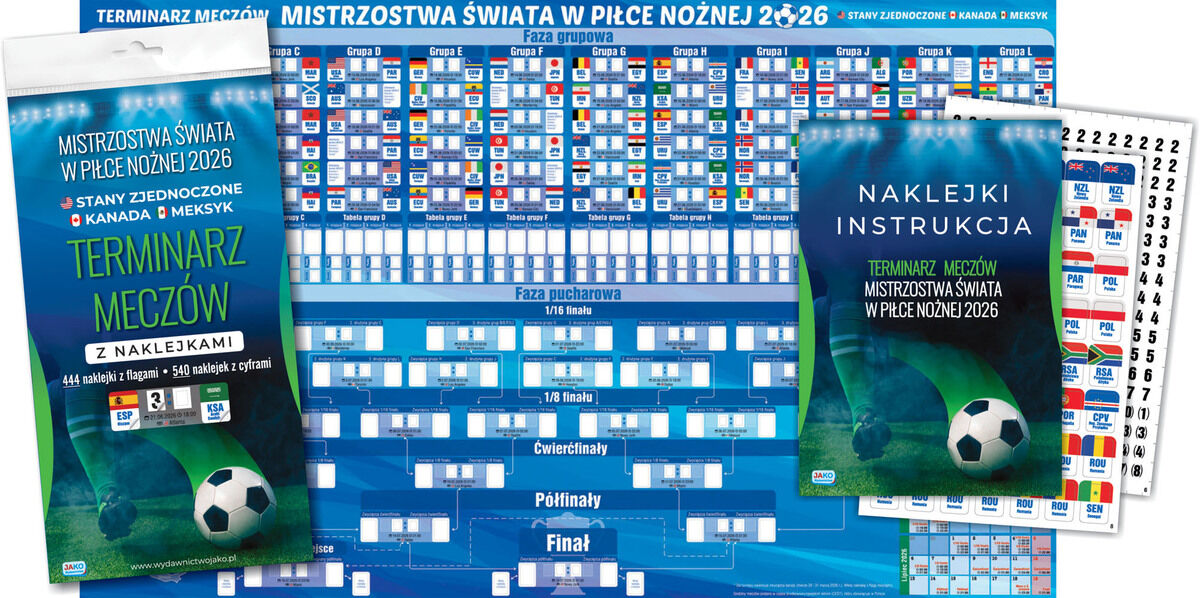 Terminarz meczów z naklejkami Mistrzostwa Świata w Piłce Nożnej 2026