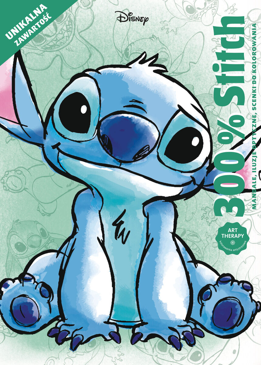 300% Stitch. Mandale, iluzje optyczne, scenki do kolorowania. Art therapy. Disney