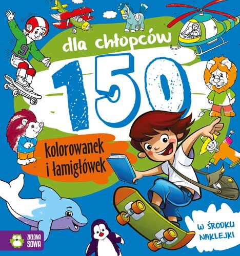150 kolorowanek dla chłopców + naklejki