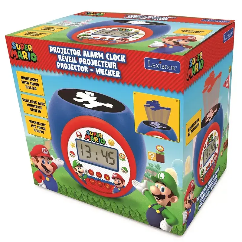 Budzik cyfrowy super mario z projektorem i timerem rl977ni