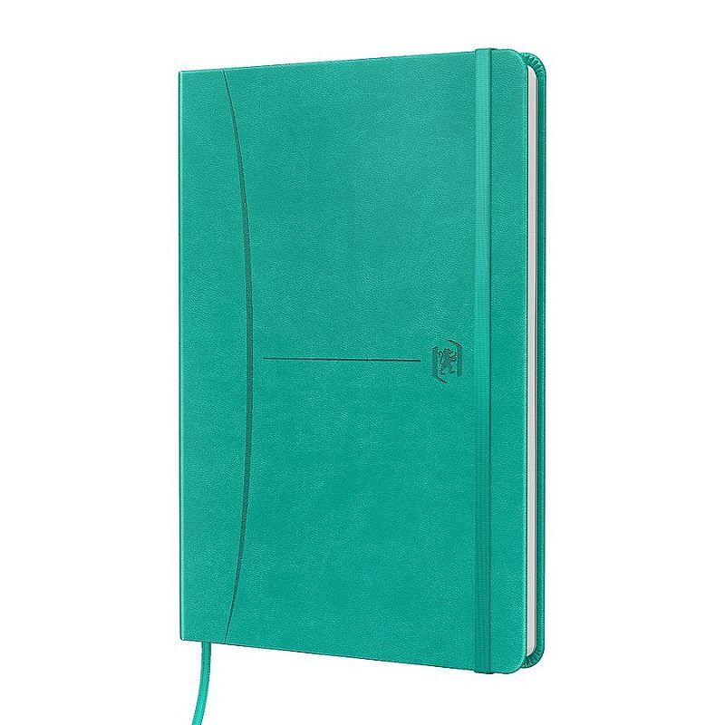 Notatnik oxford signature a5 104k kropki z tagami turkusowy