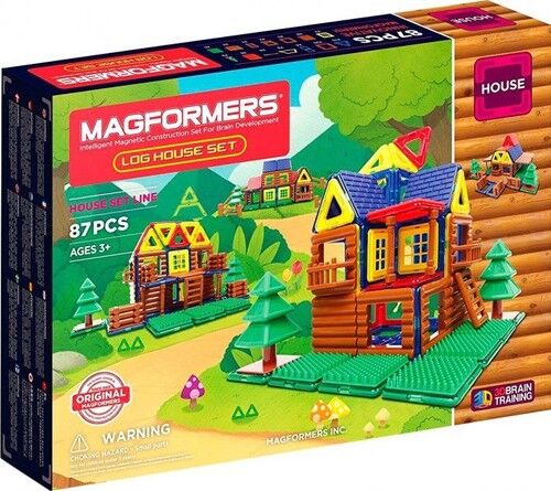 Magformers Log House Set Klocki magnetyczne 3D 87 elementów