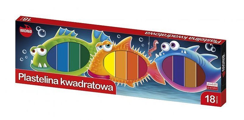 Plastelina kwadratowa mona 18 kolorów