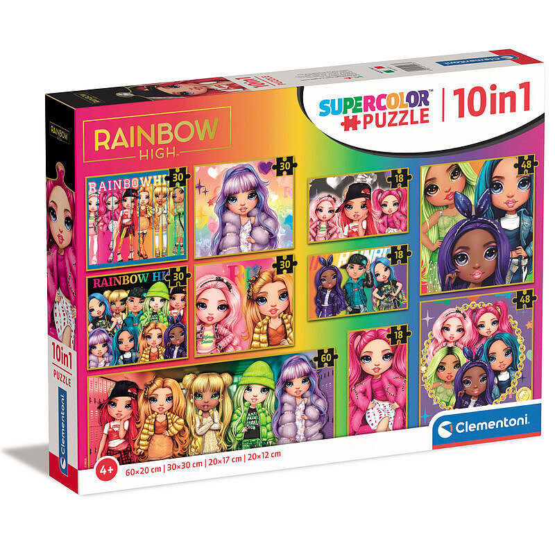 Puzzle 10w1 super kolor rainbow high 20273
