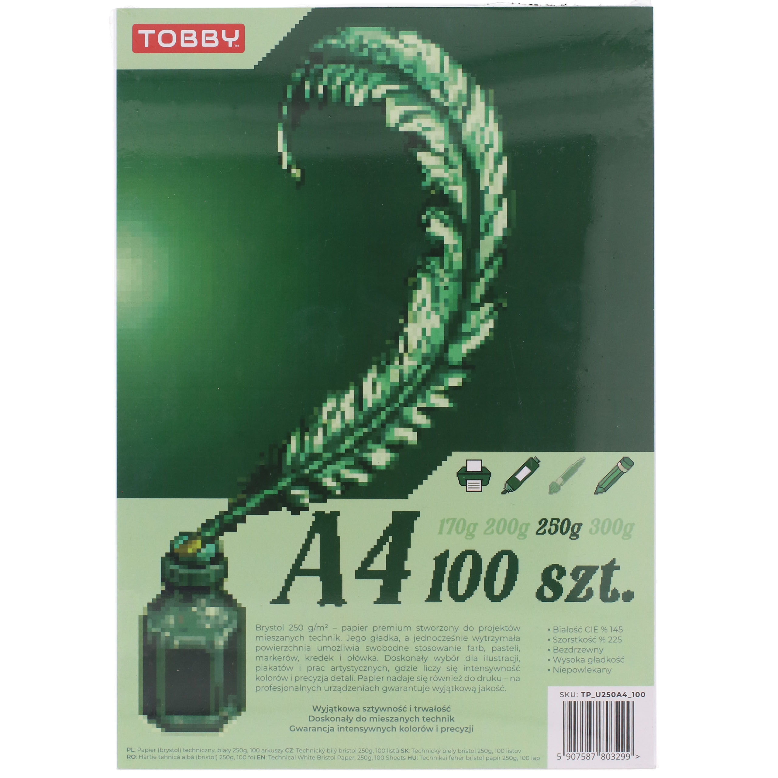 Papier Brystol A4 100 ark.250g