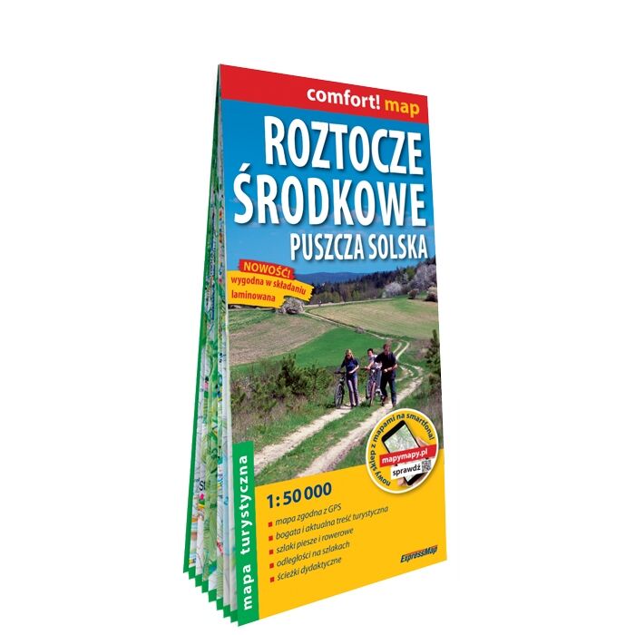 Roztocze Środkowe Puszcza Solska mapa turystyczna 1:50 000 laminat 2023