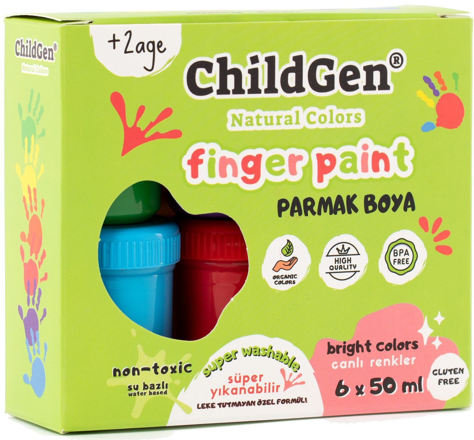 Farby do malowania palcami 6x50 ml