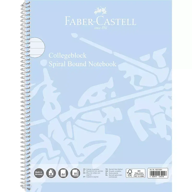 Kołonotatnik a4 faber-castell 80 k. W linię błękitny