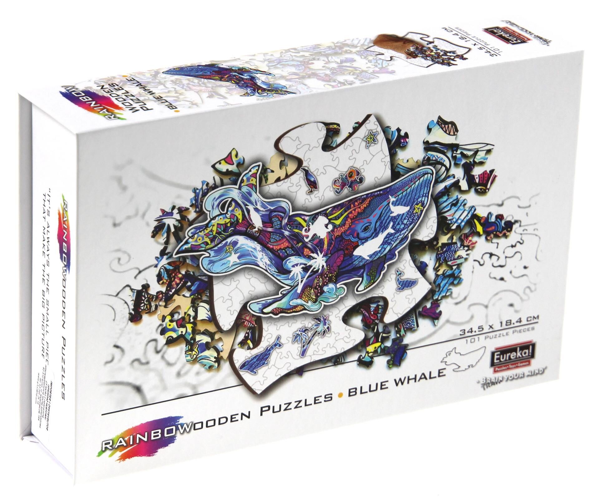 Puzzle 101 drewniane kolorowe Płetwal błękitny